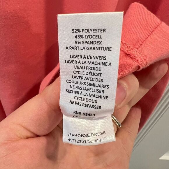 Horny Toad Women’s Large Coral Pink Athletic Mini Tennis Dress Sleeveless Seahor - Picture 13 of 14